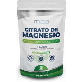 NAIMA Citrato de Magnesio en Polvo, 150 g Suplemento Alimenticio 100% Puro Sin Rellenos, Sin Aditivos, Libre de Gluten Suplemento Vegano con Sabor Natural Bienestar General