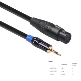 RIKYJIC 3.5mm TRS Male to 5 Pin XLR Female Dual Shielded Audio Cable 0.3 Meter for Camera & Mixer