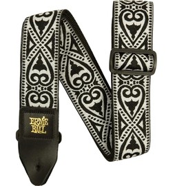 Ernie Ball Jacquard Guitar Strap, Black Heart (P05345), 41" - 72"