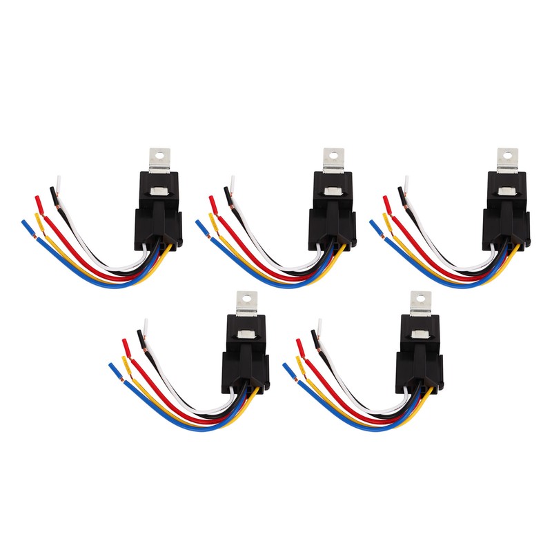 5PCS 12V 40A Automotive Relay with Wire Harness 5 Pin