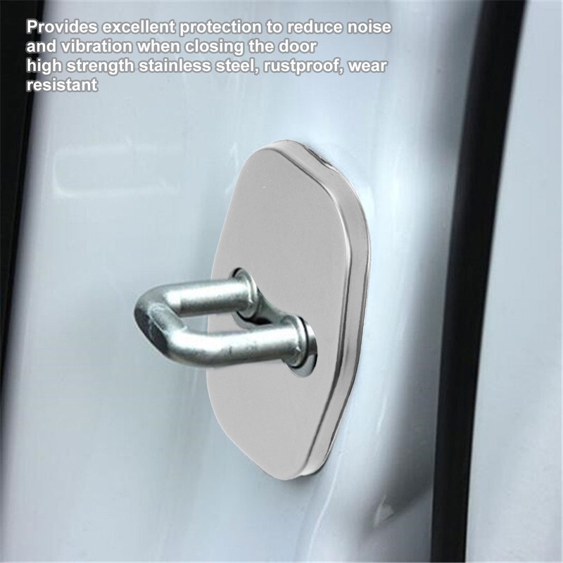 4PCS Door Lock Striker Cover Stainless Steel Strong Protection Replacement