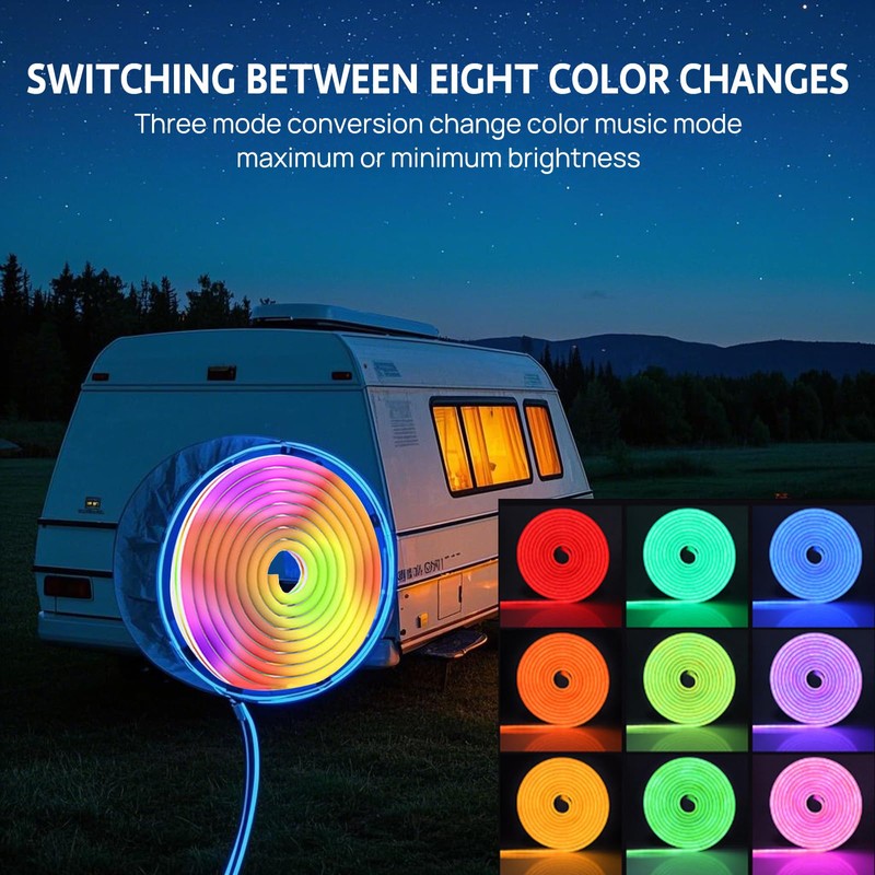 10M/32.8FT Smart LED Strip Waterproof RGB Neon Rope Light with