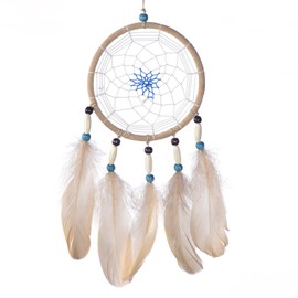 Dream Catcher for Good Dreams with Beads and Real Feathers, Diameter 9 cm, 11 cm, 14 cm, 16 cm, 17 cm and 28 cm.