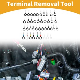 Partuto 41 Pcs Key Shape Universal Terminal Removal Tool Assortment Kit Car Truck Motorcycle Boat Wire Connector Terminal Pin Extractor Kit Black