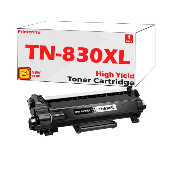 [New Chip] PrinterPro™ Compatible Replacement for Brother TN830XL Black Toner