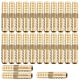 LTWFITTING Brass Barb Splicer Mender 8mm ID Hose Fitting Air Water Fuel Hose Joiner (Pack of 25)