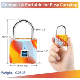 UMIKSMART Biometric Smart Lock, Keyless Fingerprint Padlock with USB Charging, Smart Lock Gift for Students, Gym Lockers, School Lockers, Luggage, Storage Boxes, Fences, Backpacks, Cabinets
