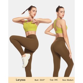 VFUS Sports Bras Adjustable Zip Front High Impact for Women Full Coverage Removable Padded Workout Running (Medium, Olive)