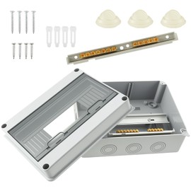 Distribution Box IP65 Waterproof Surface Mounted Circuit Breaker Box with Brass Clamps Transparent Cover for Outdoor Charging Station..(1)