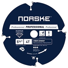 Norske Tools NCSBP280 5-3/8 inch 4 Tooth Polycrystalline Diamond (PCD) Hardie Fiber Cement Saw Blade 5/8 inch Bore with 2 Bushings