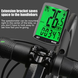 Cycling Computer, Wireless Cycling Odometer, Digital Display Waterproof Luminous Bicycles Computer for Outdoor Mountain Road Biking Track Bikes ATV Dirtbikes