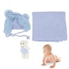 3pcs Baby Photography Props Soft Newborn Photo Blanket Doll Hat