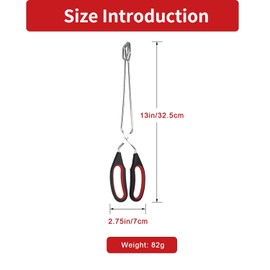 Stainless Steel Cooking Scissor Tongs with Soft Handles Multifunctional Food Tongs Barbecue Charcoal Tongs Lengthened Tongs Barbecue Accessories for Home Cooking Outdoor 13 Inch