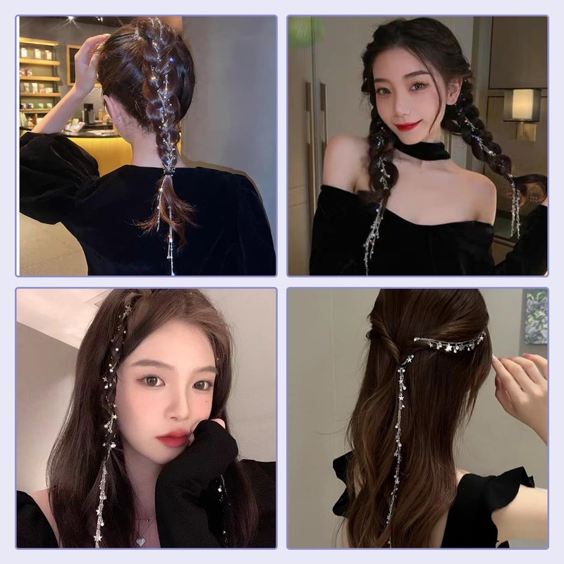 nalaina Hair Extension, Crystal Chain, Hair Ornament, Hair Clip, Kira