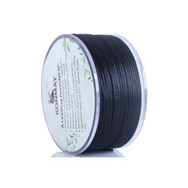 KONMAY 1.0 mm Satin Cord for Bracelets with Organiser Box, 65 Metres Black Nylon Thread Satin Cord for Jewellery, Macrame, Kumihimo, Beading, Chinese Knots & Crafts