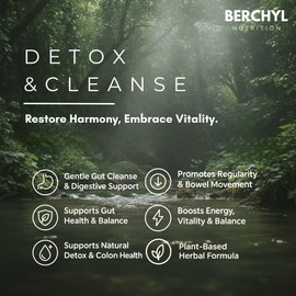 ParaPurity+ Herbal Detox & Gentle Cleanse, Gut Health & Digestive Support Supplement - Black Walnut, Wormwood, Clove, Psyllium, Moringa & Dandelion, Colon Cleanse, 60 Vegan Capsules