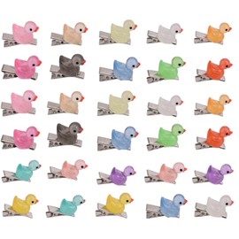 30 Pcs Mini Resin Duck Hair Clips, Cute Glow in The Dark Duck Hairpins Luminous Hair Accessories for Girls Women Music Festival Rave Party Holiday Accessories