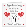 Hunts England - 19th Wedding Anniversary Card - 19 Years