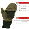 Zeltauto Men’s Thinsulate Gloves Convertible Fingerless Mitten Flap Cover Multipurpose