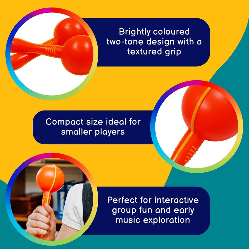 A-Star Plastic Maracas Red Pair - 16cm Shaker Rattle, Percussion