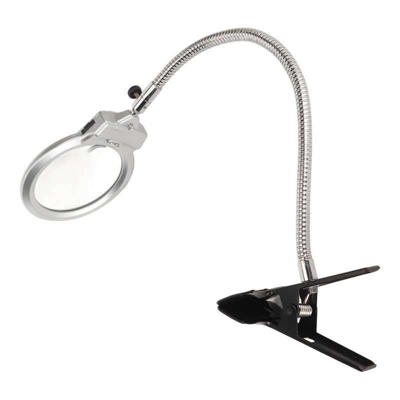 Clamp Magnifying Glass 2X and 6X Dual Lens Flexible Hose