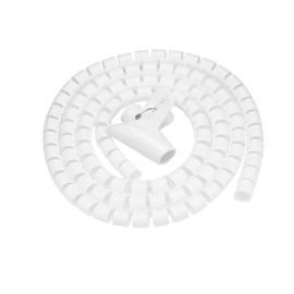 Cable Tidy Tube, Spiral Wrap Cable Tube Flexible PE Wrap with Cable Clip for TV PC Wire Manage and Organize (22mm x 10m, White)