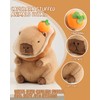 Bestsea Kawaii Cute Capybara Plush Pillow with Bread Soft Orange