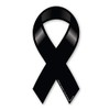 Plain Black Rememebrance Ribbon Magnet by Magnet America Is 8"