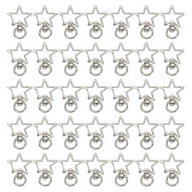 PATIKIL Swivel Lobster Clasp, 100 Pcs Star Shape Swivel Clasp Hooks Metal Snap Clips Lanyard Claw Clasps Key Chain Making Kit for DIY Crafts Purse Bag Connector Hardware, Silver Tone