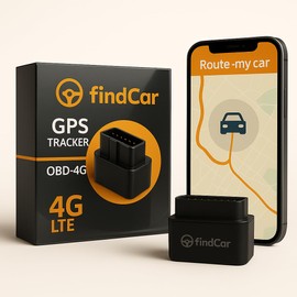 GPS Tracker for Vehicles | findCar OBD 4G | Real-Time Location, Route History, Speed Monitoring & Notifications - for Fleets & Family | Plug-in | Low Cost Subscription - Cancel Anytime
