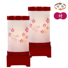 Butsugawa Buddhist Altar Shelf Rest Bon Lanterns, Set of 2 (Rotation, Hanagomo, Nadeshiko, Red / Cord Type), For Gifts, Bon Lanterns, Compact, Modern, New Bon, First Bon Festival, Obon