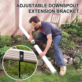 Gutter Support Brackets | Rain Gutter Stabilizing Stake - Adjustable Downspout Stabilizing Support for Ground Roofing Shed Home Canopy Outdoor