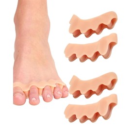 CULEB Toe Separator, Hallux Valgus Correction, Toe Separator for Men and Women, Used for Yoga Exercises, Foot Correction, Relief of Hammer Toes and Hallux Valgus (2 Pairs, Skin Colour)