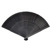 Men's owner in Silky short Fabric Hand Fan Black