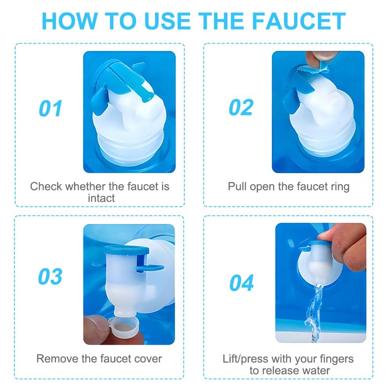 flintronic 10 L Foldable Water Canister (Blue)