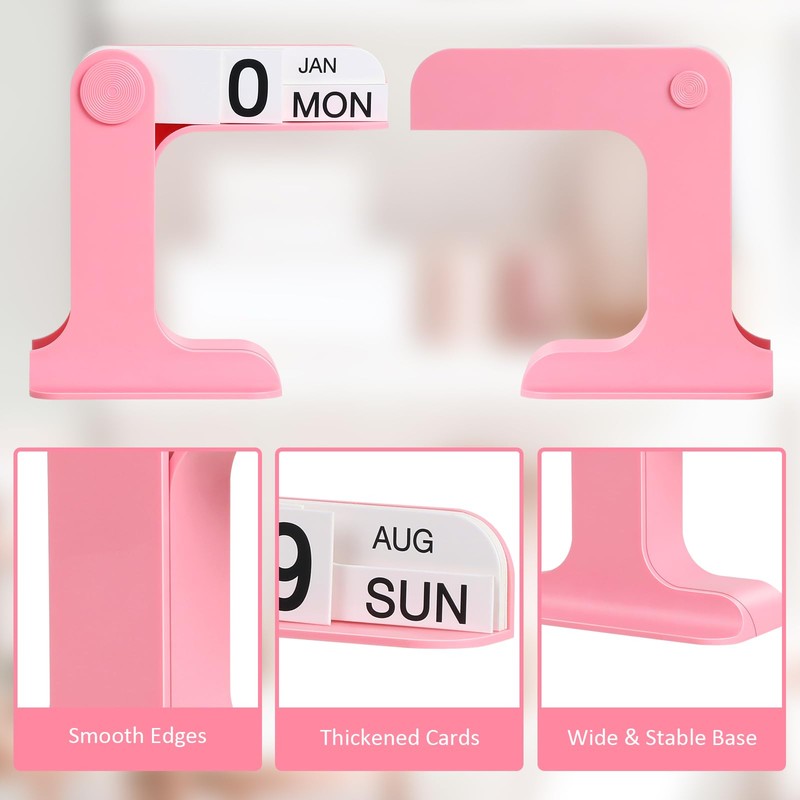 EASEYA Desk Calendar Standing Flip, Creative Perpetual Flip Calendar, Durable