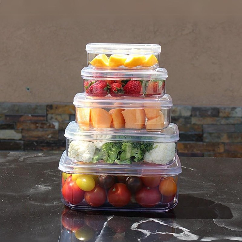 Micro Clear Food Storage Containers set of 5 (XS,S,M,L,XL)