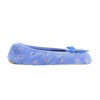 isotoner womens Embroidered Terry Ballerina slippers, Periwinkle Soft Tie Bow,