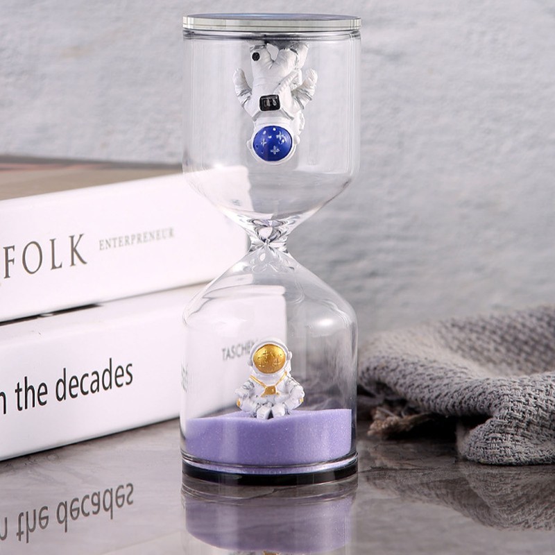 Decorative Sand Timer Clock Space Man Educational Hourglass for Office