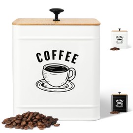 PERFNIQUE Coffee Canister, Coffee Bean Storage Container with Airtight lids, Café Grounds Container, Cafe Jar Cafe Holder, Coffee Pods Holder, Food Storage Container, Farmhouse Kitchen Decor