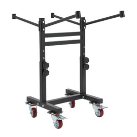 Folding Chair Cart, Chair Rack Cart-Holds 12 Chairs,Compact Folding Adjustable Chair Storage Rack with Wheels and Pull Rope,Chair Dolly for Stackable Chairs