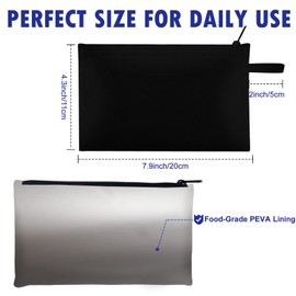 Reusable 2 Pack Small Insulated Snack Bags Lunch Food Storage Packaging Bag for Men Women Adults Dishwasher Safe BPA Free Freezable Snack Bags (Black, S)