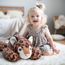 Niuniu Daddy 24" | 5 Pound Leopard Weighted Stuffed Animals for Kids Adults, Soft Leopard Weighted Beads for Plush Toys for Sleeping, Body Pillow for Present Birthday Christmas Holiday