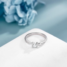 Moissanite Engagement Rings 925 Sterling Silver Filigree moissanite wedding rings for women Anniversary Valentine's Day Jewellery Gifts For Women Wife Lover-Size 7