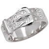 Sterling Silver Chunky Buckle Ring size O P Q R