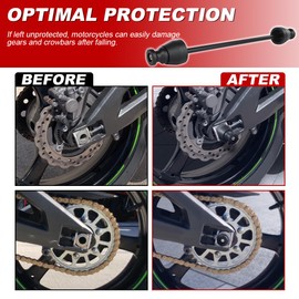 Xitomer Rear Axle Sliders & Swing Arm Bobbins Compatible with Ninja ZX-10R Ninja ZX-10RR Ninja ZX-10RR Ninja ZX-14R Frame Sliders Motorcycle Axle Fork Slider Crash Protection