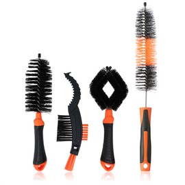 com-four® 4-teiliges Reinigungsbürsten-Set - Fahrradbürsten-Reinigungs-Set und Felgenbürste - Universalbürste, Rahmenbürste, Zahnkranzreiniger - Radpflege für Auto, Fahrrad, Motorrad (4-TLG. Set)