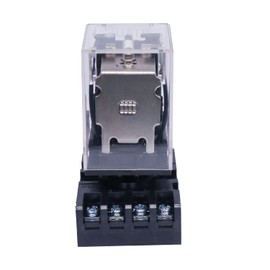 TWTADE/JTX-2C, MK2P-I DPDT Power Relay with Plug-in Terminal Socket Base, DC 24V Coil, 8 Pin 2NO 2NC DC 24V