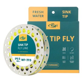 SF Hi-Viz Fly Fishing Sinking Tip Line Weight Forward Taper Floating Fly Line Sinking Line for Freshwater 100FT IPS5 WF7F/S Fluorescent Yellow&Black