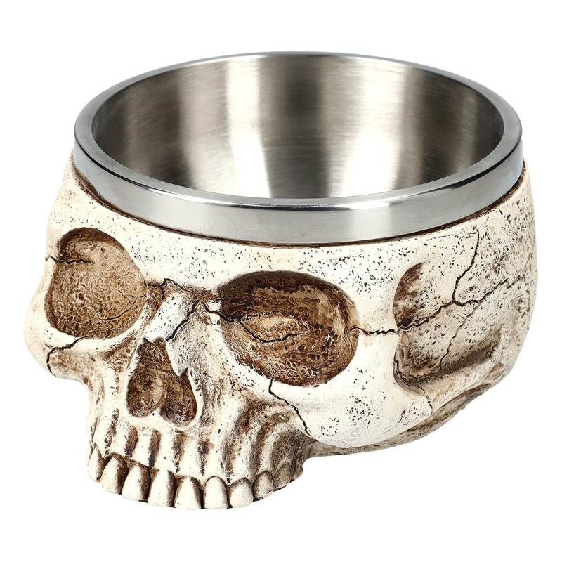 Pacific Giftware Skull Bowl with Stainless Steel Insert 350 ml